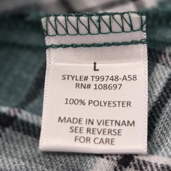Sweet Rain Teal Green Plaid Women's Peplum Short-Sleeve Blouse Size Large EUC - Picture 6 of 8
